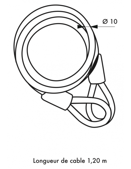 Antivol Cable Ø 10 long. 1,20 m 00510120