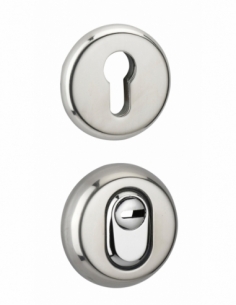 Poignée de porte d'entrée Paire de rosaces de sécurité renforcé chromé 00090368