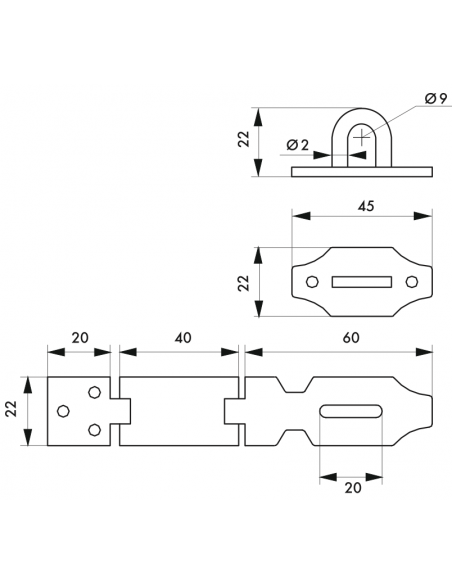 PORTE-CADENAS recouvrement acier 00144100