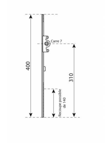 54x17 mm Accesoires Ferco by Thirard gâche galet latéral compatible crémone pe-fenster-Unijet dimensions Thirard