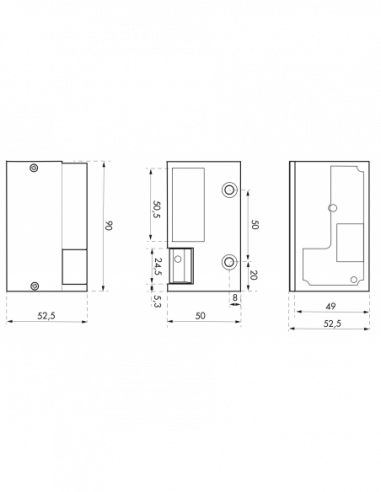 Gâche électrique Europe Automatismes NB6080D – 12Vca – Pose En Applique Droite – NEUVE