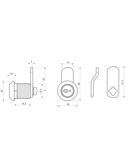 Batteuse 17,5 mm came plate + came coudée pour ép.1 à 13,5 mm maxi 00117936