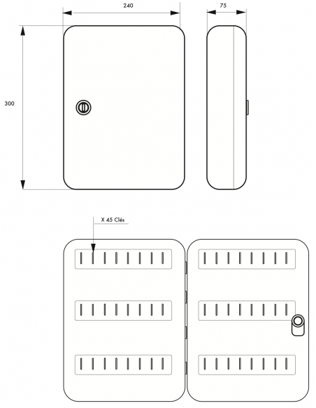 Armoire à clés KIBOX - 20 à 93 clés (selon modèle) 00013219