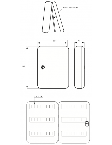 Armoire à clés KIBOX - 20 à 93 clés (selon modèle) 00013219