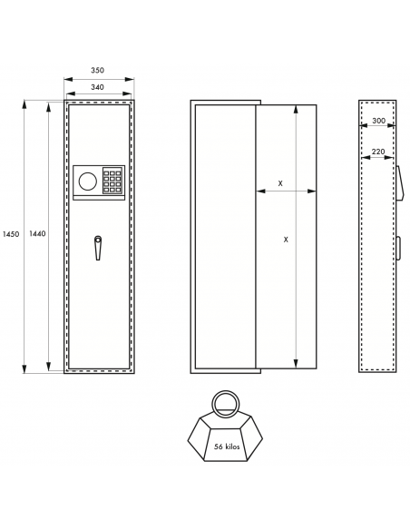 Armoire à fusils CARDIFF - 4 pênes 00013285