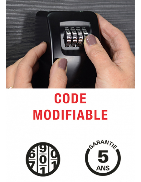Boîte de verrouillage à clé murale, code de mot de passe à 4 chiffres,  serrure de