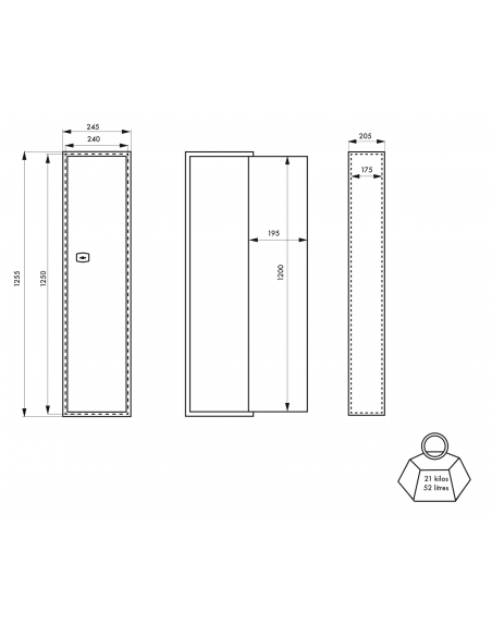 Armoire à fusil durban 3 fusils 00013291