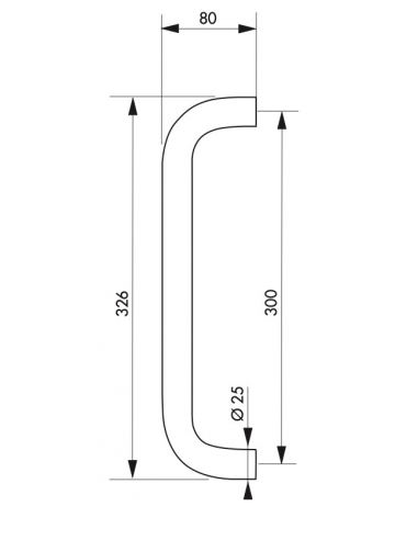 Poignée de porte battante Paire de poignées inox de porte battante - 325mm 00067513