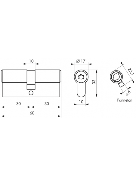 Cylindre 4 clés magnétiques - FEDERAL 00203330