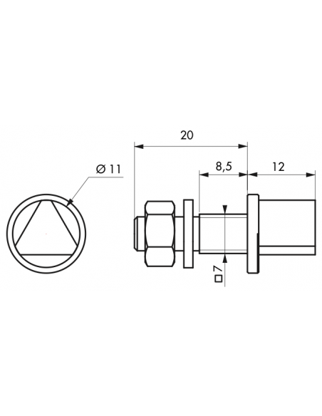 Adaptateur triangle pour fouillot carré 7 mm 00019941