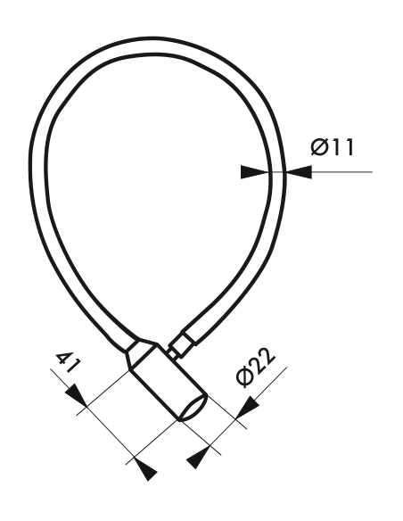 ANTIVOL TWISTY Ø 5 long. 0,50 m 6 clés - Ouverture à clé 00301017