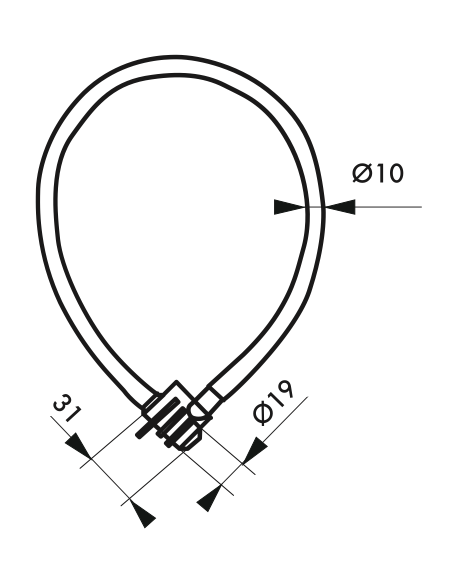 ANTIVOL TWISTY Ø 5 long. 0,50 m - Ouverture code fix 00301016