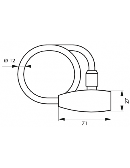 Antivol TWISTY Câble Ø 12 long. 0,60 m 2 clés 00301118