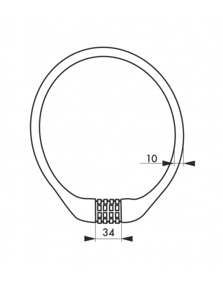 Antivol SOFTY Câble Ø 10 long. 0,60 m à combinaison modifiable 00301122