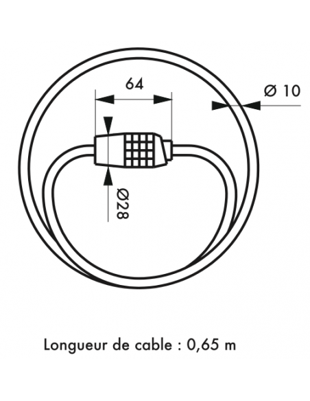 Antivol Câble TWISTY Ø 10 long. combinaison modifiable 00391007