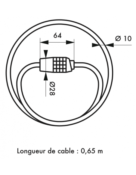 Antivol Câble TWISTY Ø 10 long. combinaison modifiable 00391007