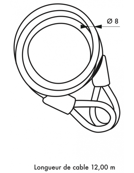 Antivol Cable Ø 10 long. 1,20 m 00910120