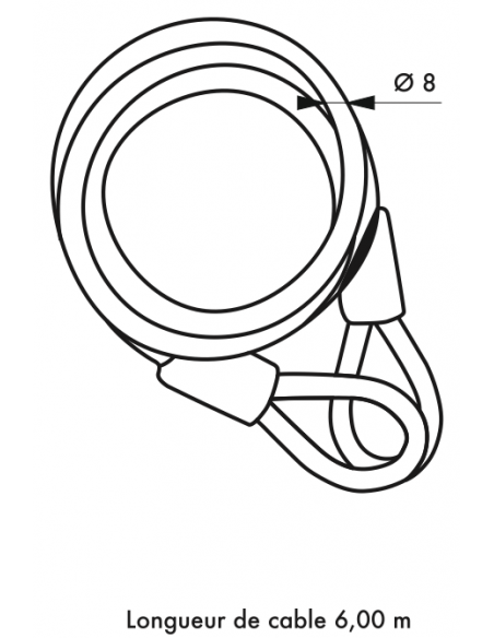Antivol Cable Ø 10 long. 1,20 m 00510120