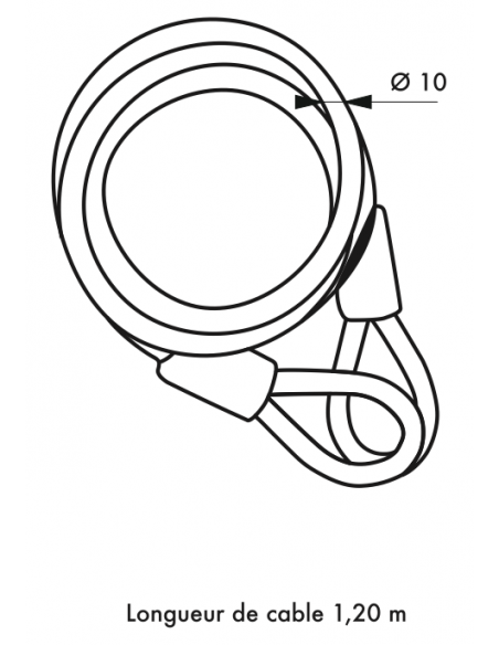 Antivol Cable Ø 10 long. 1,20 m 00510120