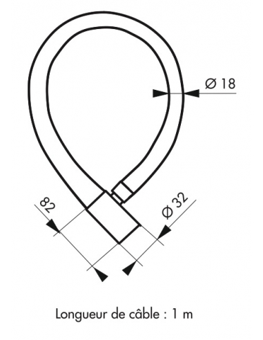 Antivol câble blindé, 2 clés cylindriques