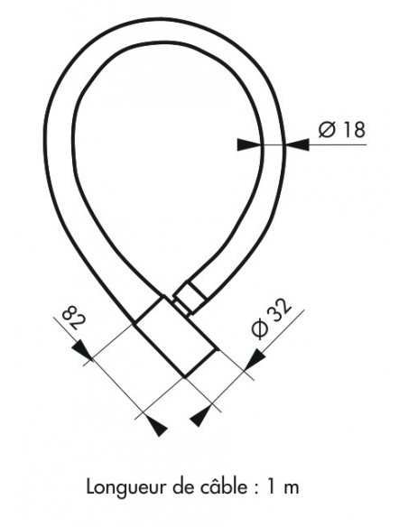 Antivol câble SCORP blindé ø 18 long. 0,85 m 00500602