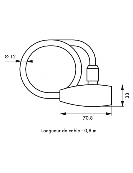 Antivol Stunt Antivol Câble Ø12 long. 0,8 m 00500624