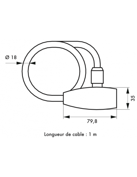 Antivol Stunt Antivol Câble Ø12 long. 0,8 m 00500624