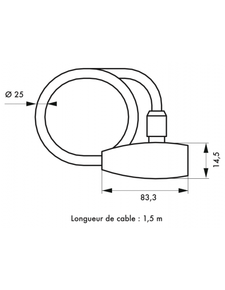 Antivol Stunt Antivol Câble Ø12 long. 0,8 m 00500624