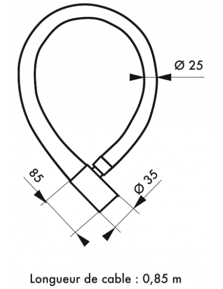 ANTIVOL TWISTY Antivol Câble Ø 25 long. 00700267