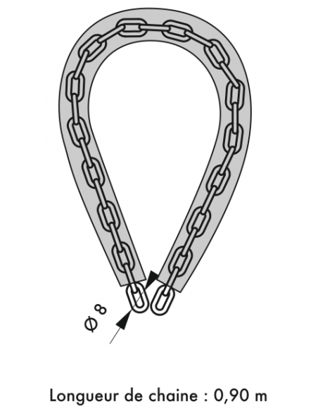 CHAINMOTO LOOPS gainée PVC Ø 8 long. 0,90 m cadenas 3 clés 00568558