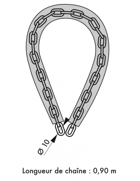 Antivol LOOPS chaine gainée nylon 0,90 m 2 clés 00594461