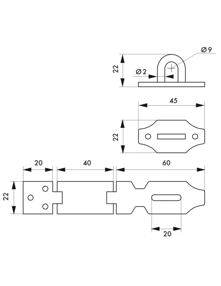 PORTE-CADENAS recouvrement acier 00144100