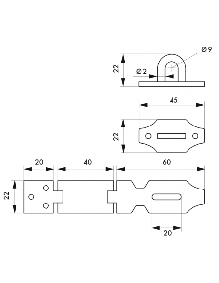 PORTE-CADENAS recouvrement acier 00144100