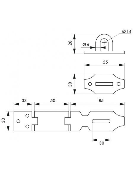 PORTE-CADENAS recouvrement acier 00144100