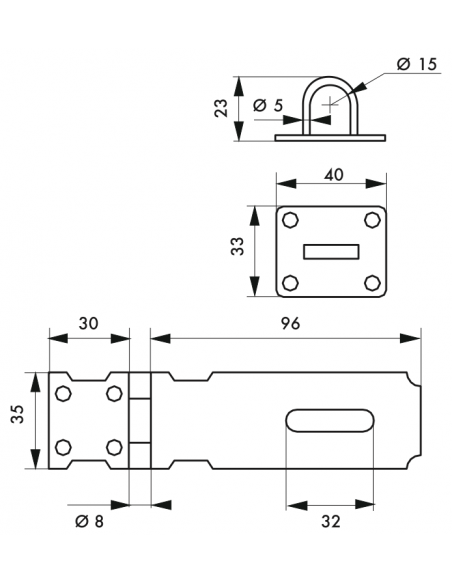 PORTE-CADENAS acier zingué 00202139