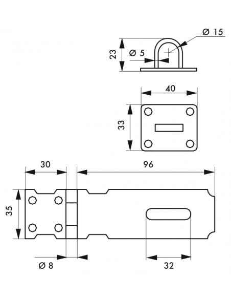 PORTE-CADENAS acier zingué 00202139