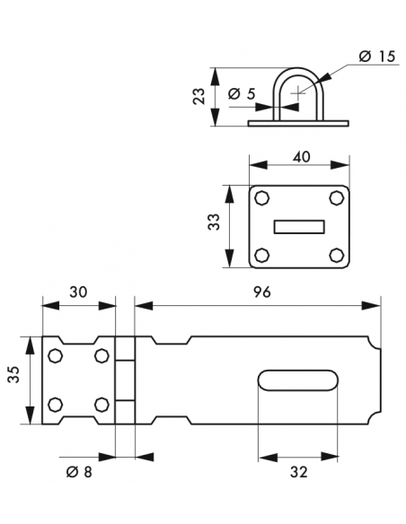 PORTE-CADENAS acier zingué 00202139