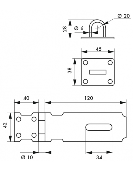 PORTE-CADENAS acier zingué 00202139