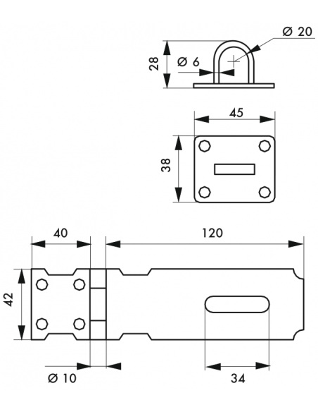 PORTE-CADENAS acier zingué 00202139