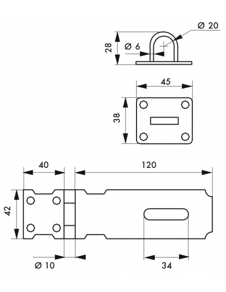 PORTE-CADENAS acier zingué 00202139