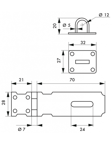 PORTE-CADENAS acier zingué 00202139