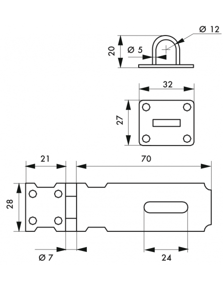 PORTE-CADENAS acier zingué 00202139