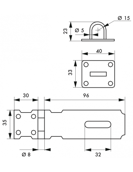 PORTE-CADENAS acier zingué 00202139