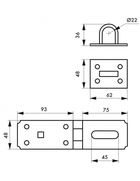 PORTE-CADENAS renforcé 90 mm 00201970