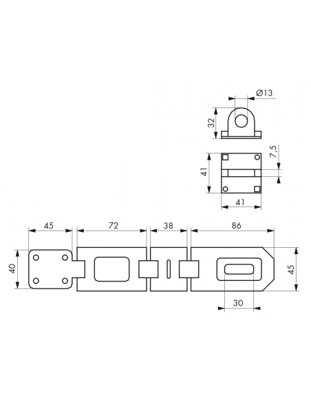 PORTE-CADENAS 160 mm  200 mm 00210750