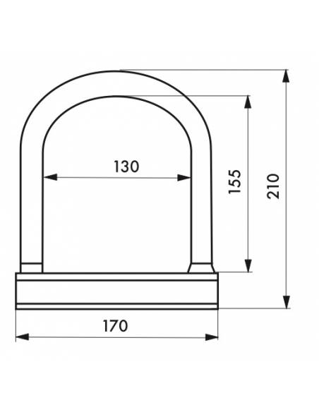 Antivol u anse acier gainée ø 16 larg: 170 mm, haut : 210 mm 00580210