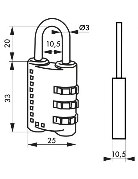 Cadenas PAPEETE combinaison modifiable 00171014