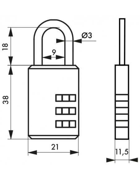 Cadenas COMPACT combinaison modifiable 00037900