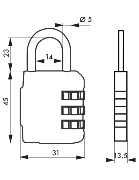 Cadenas COMPACT combinaison modifiable 00037900