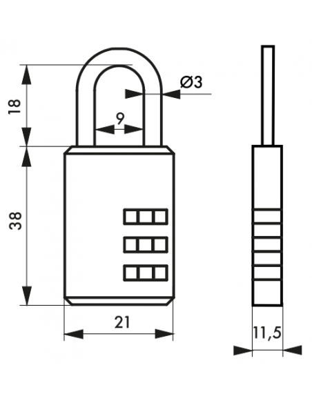 Cadenas COMPACT combinaison modifiable 00037900